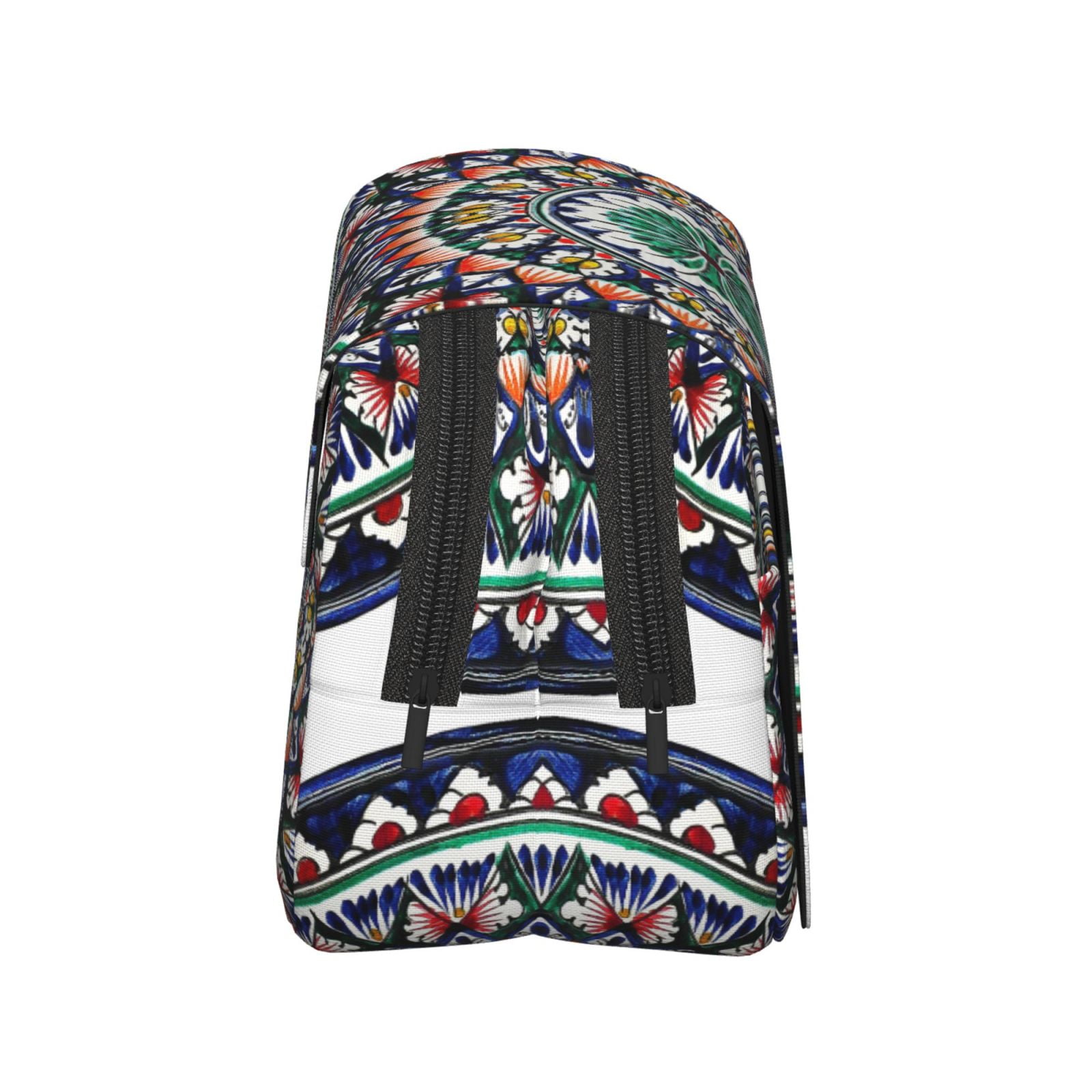 Rateoe Colorful With Blue Oriental Pattern Double Clamshell Pen Case, Storage Organizer with Two Zipper Compartments– Holds Up to 50 Pencils & Pens