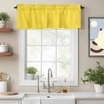 thumbnail image 2 of Yellow Valance Curtain Solid Color Window Valances Rod Pocket Short Curtains Window Treatments for Kitchen Bedroom Bathroom Laundry 60" x 18", 2 of 9