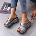 thumbnail image 5 of Ruyang Women's Summer Large Slope Heel Thick Sole Fish Mouth Slippers Womens Sandals Comfortable, 5 of 5
