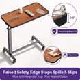 thumbnail image 6 of KEKOY Overbed Table with Wheels, Easy Height Adjustable Bedside Table for Bed for Elderly, Rolling Bed Tray Table for Eating & Reading, Stable Support for Medical Home Care and Hospital Use, 6 of 11