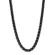Coastal Jewelry Black Plated Stainless Steel Spiga Chain Necklace