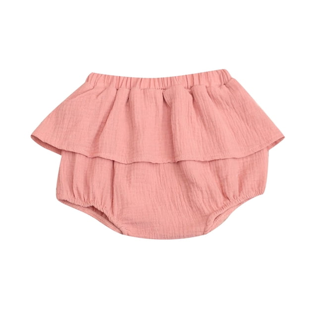 Toimothcn Robe Bébé Fille Manches Courtes Décontractée Couleur Unie Shorts Doux Coupe Ample Princesse Triangle Culottes Adaptées pour Vacances d'Été