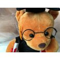 thumbnail image 2 of RV Oso de peluche con gafas - 18 cm, diploma y gorro de médico - Peluche para graduación, instituto o universidad Rojo Verde, 2 of 5