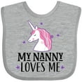 thumbnail image 3 of Inktastic My Nanny Loves Me Unicorn Girls Baby Bib, 3 of 4