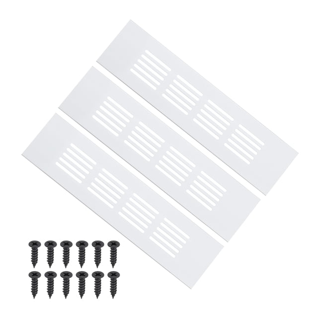 Unique Bargains 8 x 2 Inch Door Air Vent Cover, 3 Pcs Heavy Duty Grille Ventilation