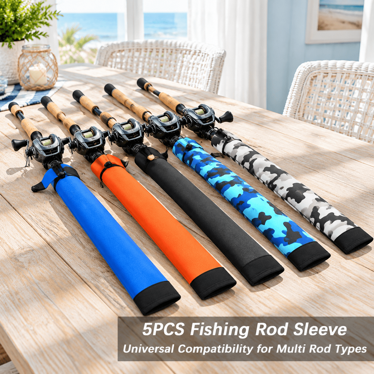 58 Neoprene Fishing Rod Protective Sleeve Puncture Resistant Lightproof Storage Case