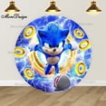 thumbnail image 3 of Fondo redondo Bandai Lightning Sonic para baby shower de niños, cubiertas circulares, decoración para fiesta de cumpleaños de niños, fondo de fotografía, 3 of 5
