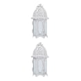 thumbnail image 2 of Candelabro marroquí de hierro y vidrio blanco y transparente 2Conjunto Yuarrent, 2 of 6