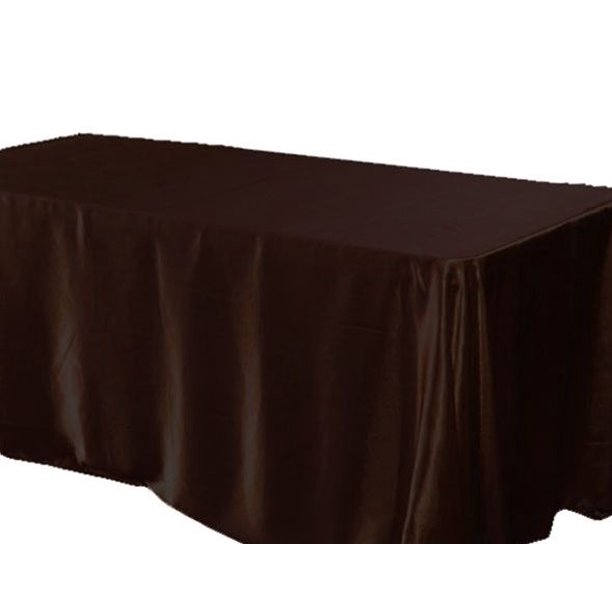 5 Pack 90x156 Rectangular Satin Tablecloth Wedding Party Catering Color Chocolate Brown Walmart Com Walmart Com