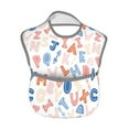 thumbnail image 2 of Susaid Scandinavian Alphabet Print Bibs for Babies Toddlers Adjustable Waterproof Free Soft Durable Bibs for eating with Large Pocket Food Catcher, 2 of 8