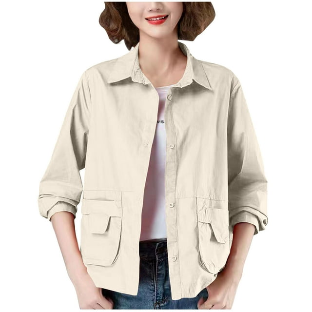 Jienlioq Manteau d'Hiver pour Femmes Manteau Décontracté à Boutons Couleur Unie Beige G