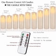 thumbnail image 6 of YIWER Flameless Candles Set of 9 Battery Candles Flicking Lights Ivory Real Wax Electric Pillar Candles Realistic Dancing LED Flames and 10-Key Remote Control with 24-Hour Timer Function 400+ Hours, 6 of 7