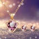 thumbnail image 2 of Fiudx Conjunto de Joyas de Corazón, Collar de Diamantes de Imitación Deslumbrantes, Elegante Par de Pendientes, Diseño de Cuentas con Estilo, Perfecto para Fiestas, Bodas y Aniversarios, Regalo Ideal, 2 of 6