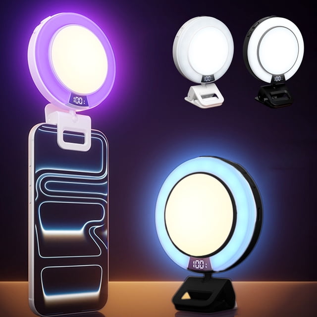 Sentmoon LED Selfie Ring Light for Mobile Phone Tablet Video Portable Adjustable Soft Light Clip On Fill Lighting for Photography Vlogging Live Stream Makeup Content Creation Gadget