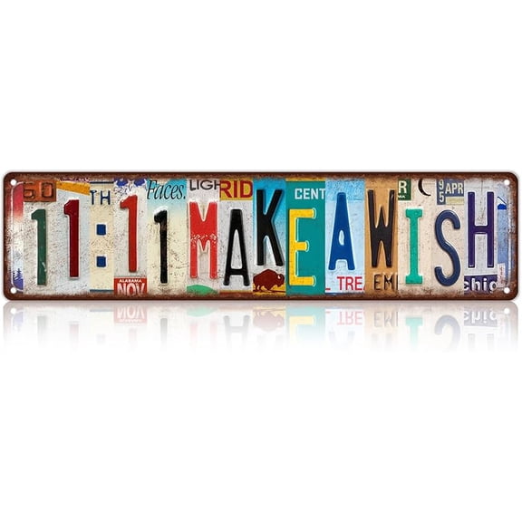 Vintage 11:11 Make A Wish Wall Decor Street Signs Home Bar Coffee Metal Tin Signs 16 x 4 Inches