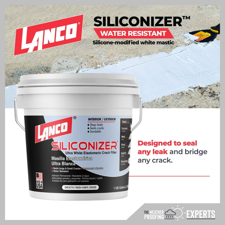 Lanco Siliconizer Crack Filler 1 Qt. White Elastomeric Roof Patch