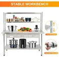 thumbnail image 5 of Roromall Stainless Steel Table with Overshelves and 3 Drawers, NSF Work Table Shelf Drawers, Metal Table Prep Table for Home Kitchen Restaurant Garage Warehouse, 5 of 6