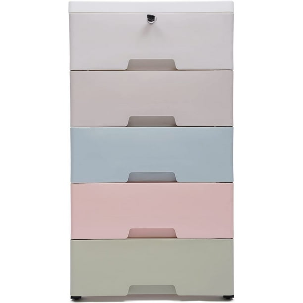 TFCFL Modern Plastic Dresser Storage 5 Layers Drawers Stackable