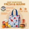 thumbnail image 5 of Pioneer Flower Floral Print Pattern Insulated Lunch Bag for Women & Adults,Large Portable Soft Cooler Lunch Bag,Thermal Food Storage Tote with Pearl Cotton,8.66L,8.75x5.75x9.5 Inch, 5 of 6