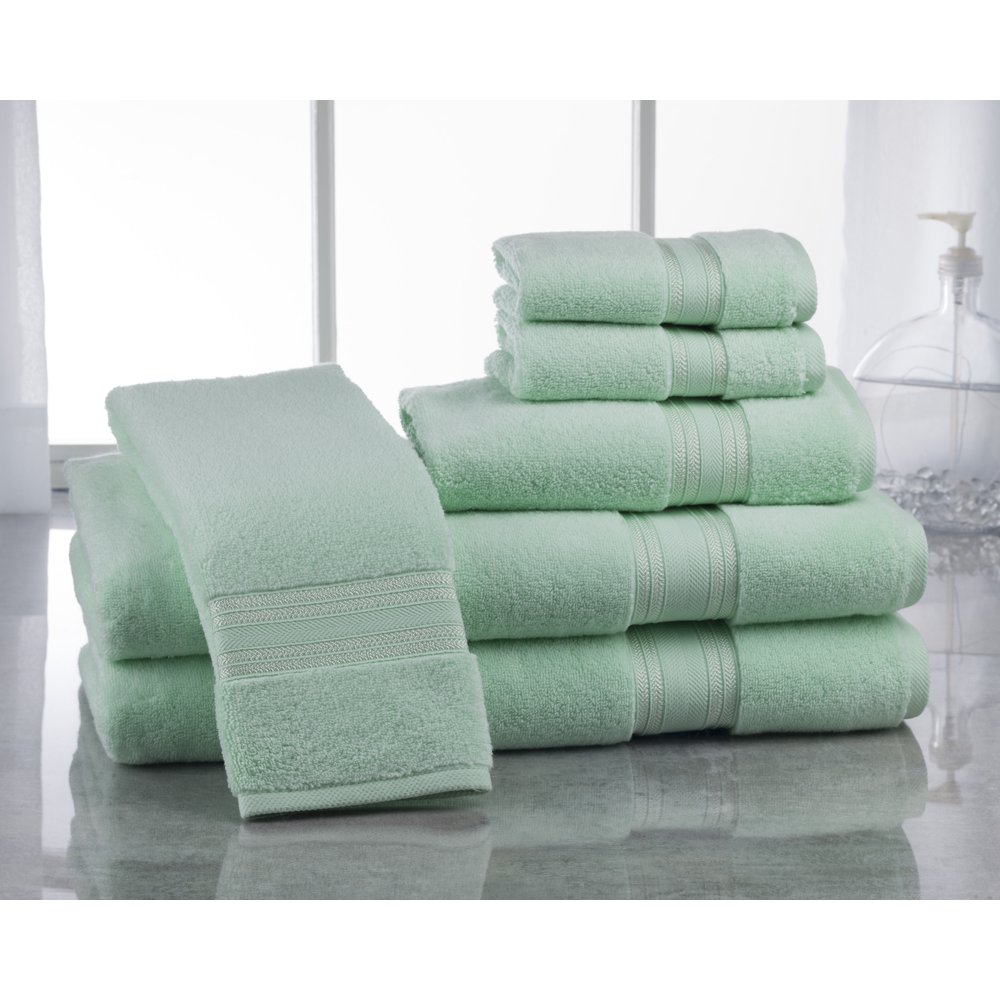 Addy Home Premium Ensemble 6 Piece Bath Towel Set, Jade (2 Bath, 2 Hand, 2 Wash)