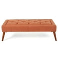 thumbnail image 1 of Christopher Knight Home Dilwyn Fabric Tuft Top Ottoman, Orange, 1 of 5