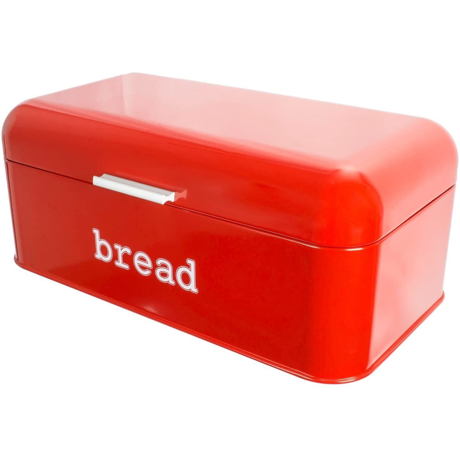 Red Vintage Style Large Stainless Steel Bread Loaf Bin for Kitchen Storage