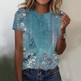 thumbnail image 2 of kaondbfi Summer Tops for Women Womens Casual Short Sleeve Tops Neck T Shirts Loose Fit Womens Essentials Fashion Clothing, 2 of 9