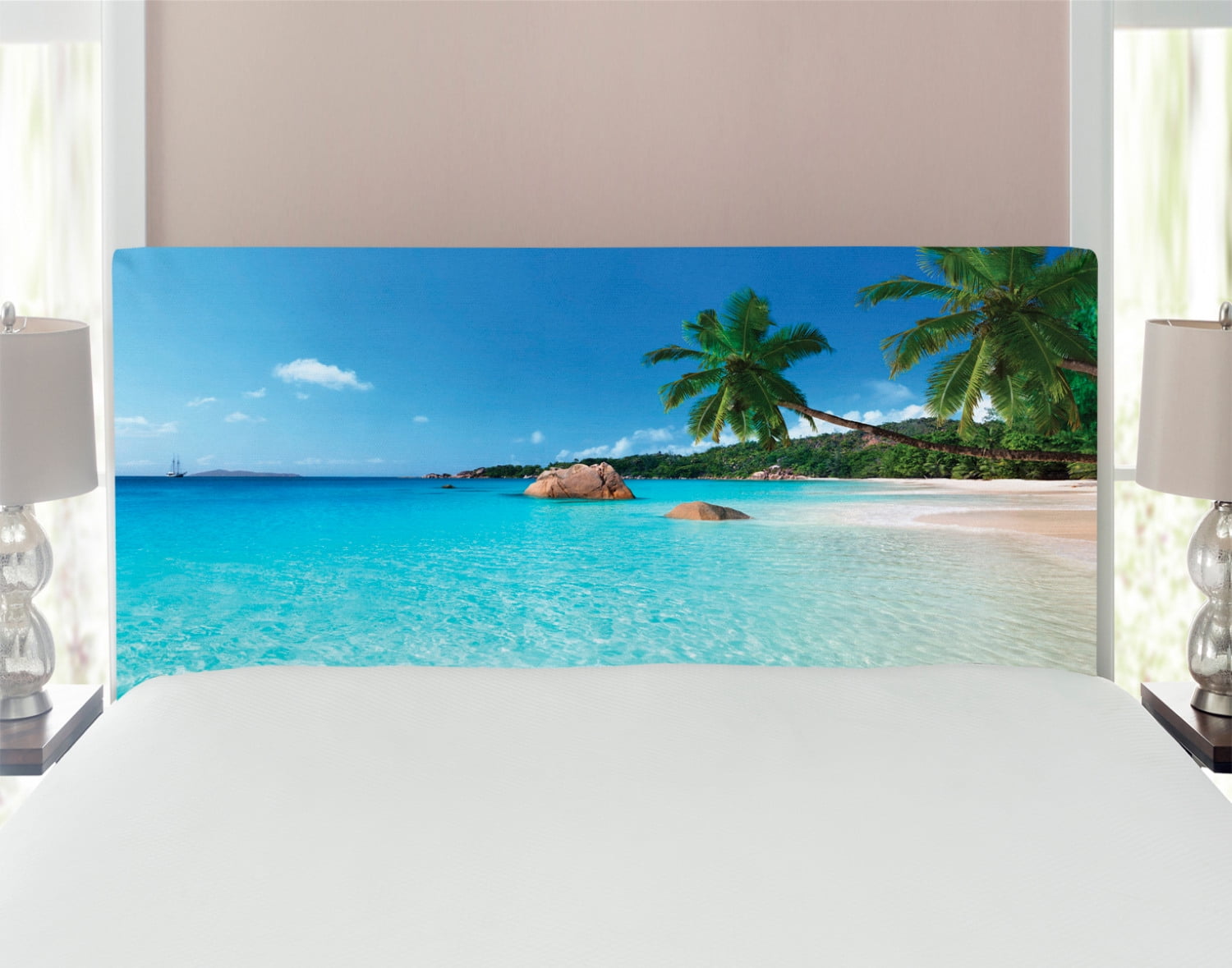 Ocean Headboard, Anse Lazio Beach at Praslin Island Surfing Beach ...