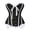 White, variant on Corset Tops for Women Retro Lace Ruffle Trim Bustier Gothic Waist Cincher Corset Top Halloween Party Costume