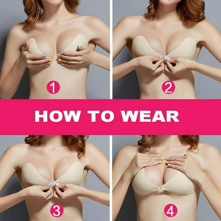 Women Silicone Gel Invisible Bra Self-adhesive Push Up Strapless