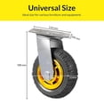 thumbnail image 4 of 6" Heavy Duty Swivel Casters (4-Pack) - Rubber Wheels w/Mounting Plate, 4 of 7