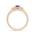 thumbnail image 2 of ANGARA Natural Solitaire Oval Tanzanite and Diamond Promise Ring in 14K Rose Gold for Women (Size-7x5mm) | December Birthstone, Birthday, Anniversary, Jewelry Gift for Women | Natural Tanzanite Ring, 2 of 9