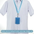 thumbnail image 6 of Uxcell Folded PU Leather ID Badge Holder with Lanyard with 1 Clear Window 4 Card Slot Blue, 6 of 6