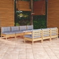 thumbnail image 1 of vidaXL 8 Piece Garden Lounge Set with Grey Cushions Pinewood, 1 of 4