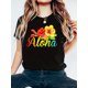 thumbnail image 1 of Trendy Aloha Hawaiian T-Shirt for Women - Lightweight & Breathable Short-Sleeve Summer Wear - Fun Vacation Fashion, 1 of 6