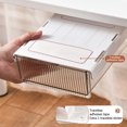 thumbnail image 6 of PureCasa Under Desk Drawer Slide Out Plastic Desktop Organizer for Stationery, Self-Adhesive Attachable Hidden Under Desk Storage Drawer for Office Home, 1 Pack, Black, 8.3"x6.7"x2.2", 6 of 7