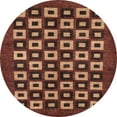 thumbnail image 1 of Ahgly Company Indoor Round Abstract Red Checkered Area Rugs, 8' Round, 1 of 6