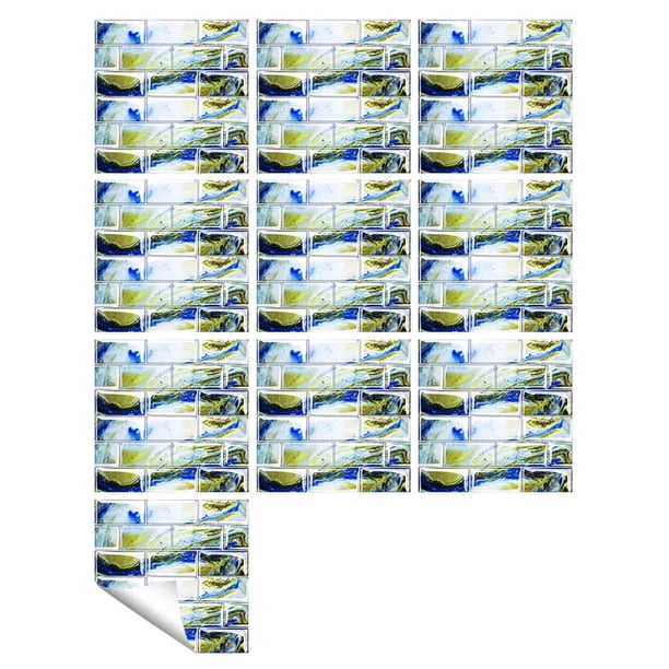 Fiudx Pegatinas Autoadhesivas para Azulejos, Diseño de Pvc Extraíble, Reutilizables, Fáciles de Aplicar para Cocina, Baño, Salón y Dormitorio, 10 X 10 Cm, Juego de 10, Sin Residuos.