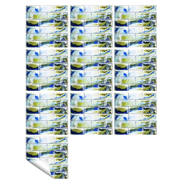 Xihbxyly Pegatinas Autoadhesivas para Azulejos, Diseño de Pvc Extraíble, Reutilizables, Fáciles de Aplicar para Cocina, Baño, Salón y Dormitorio, 10 X 10 Cm, Juego de 10, Sin Residuos.