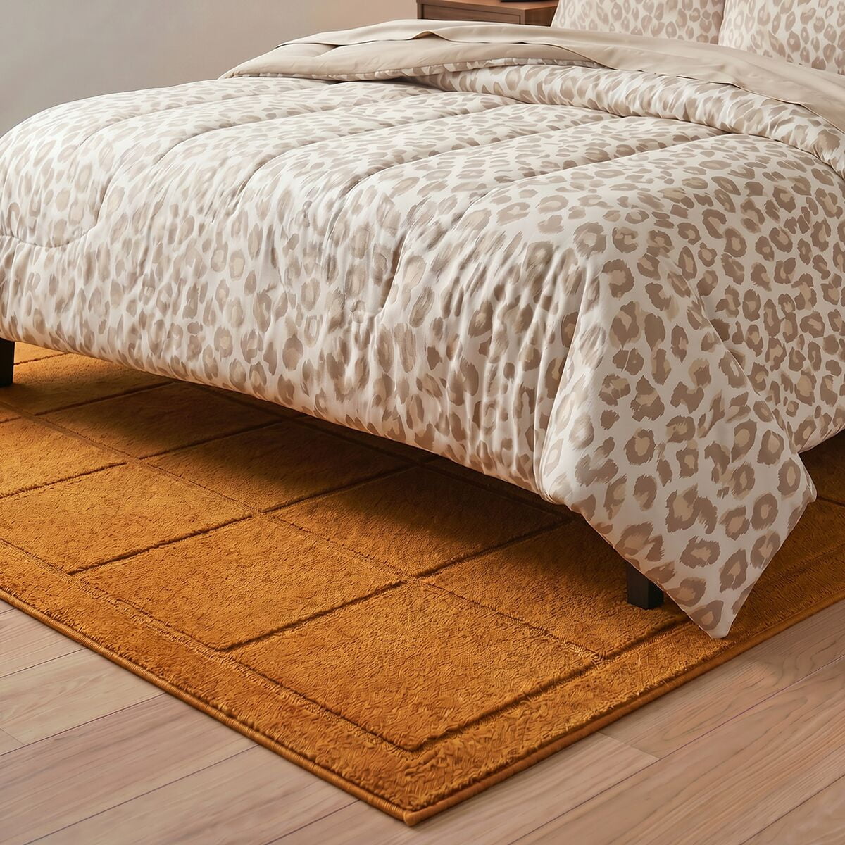 Mainstays Solid High Low Tufted Grid Brown Indoor Area Rug, 5' x 7'