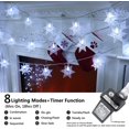 thumbnail image 2 of Snowflake Christmas Lights, 29.5ft 60 LED Snowflake Fairy Lights, Connectable 8 Modes Waterproof Plug in Christmas for Indoor, Outdoor, Wedding, Party, Christmas Tree Decorations, 2 of 8