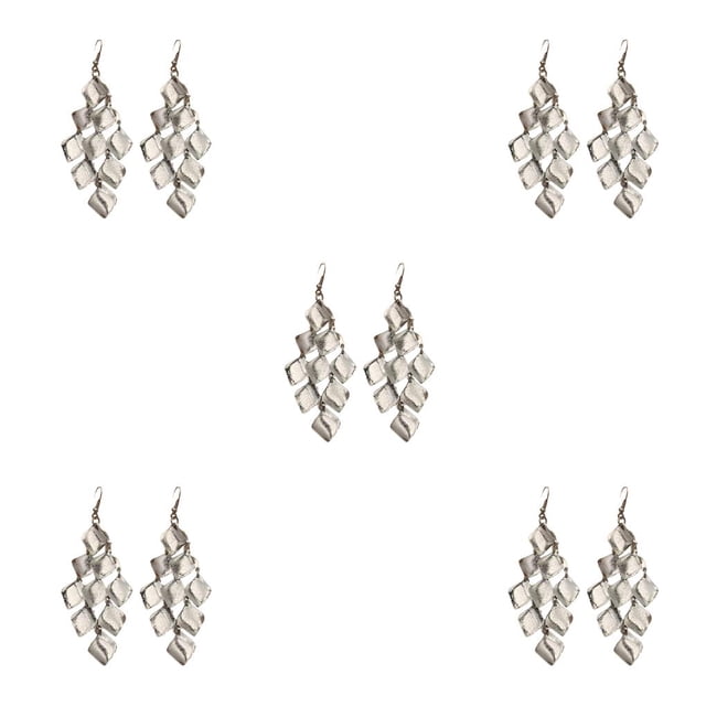 Pendientes Largos Estilo vintage Qarigey Pack de 2 con Borlas Plata