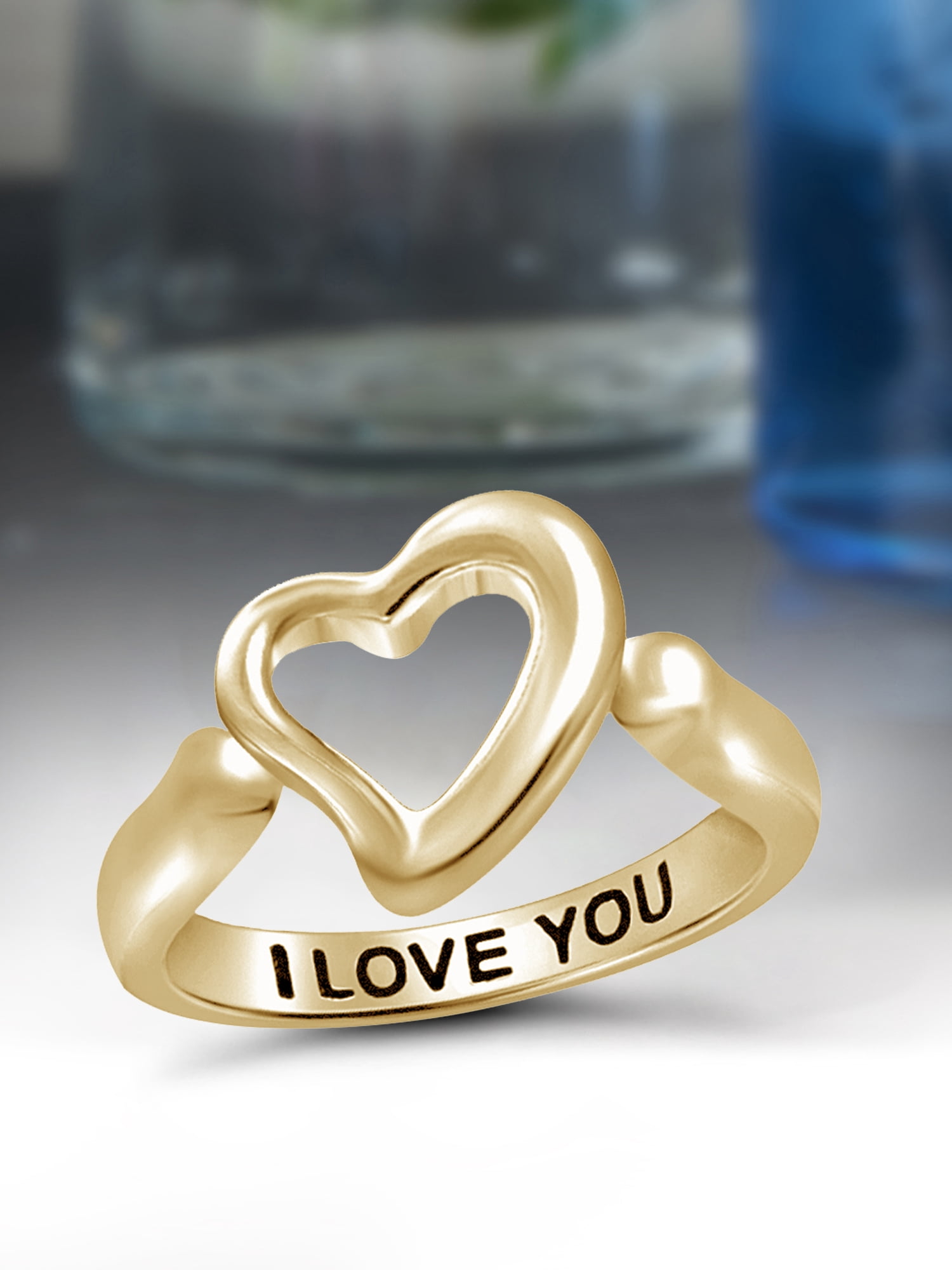 JewelersClub 0.925 Sterling Silver Heart Friendship Ring for Women | Personalized I Love You Heart Symbol Band