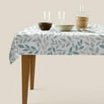 thumbnail image 3 of Spring Grey Teal Leaf Tablecloth 60 x 104 Inch Rectangle, Summer Watercolor Leaves Table Cloth Waterproof Fabric Farmhouse Rustic Decorations for Home Kitchen Dining, 3 of 5