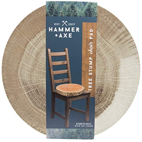 Hammer + Axe Tree Stump Chair Pad, Large Comfortable Soft Foam Cushion