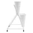 thumbnail image 6 of Flower Display Stand with 4 Pcs Buckets, 2 Tiers Metal Mobile Florist Bouquet Stand for Flower Shop, Wrought Iron Florist Stand for Indoor, Outdoor Patio Garden, Living Room, Florist (White,Black), 6 of 26