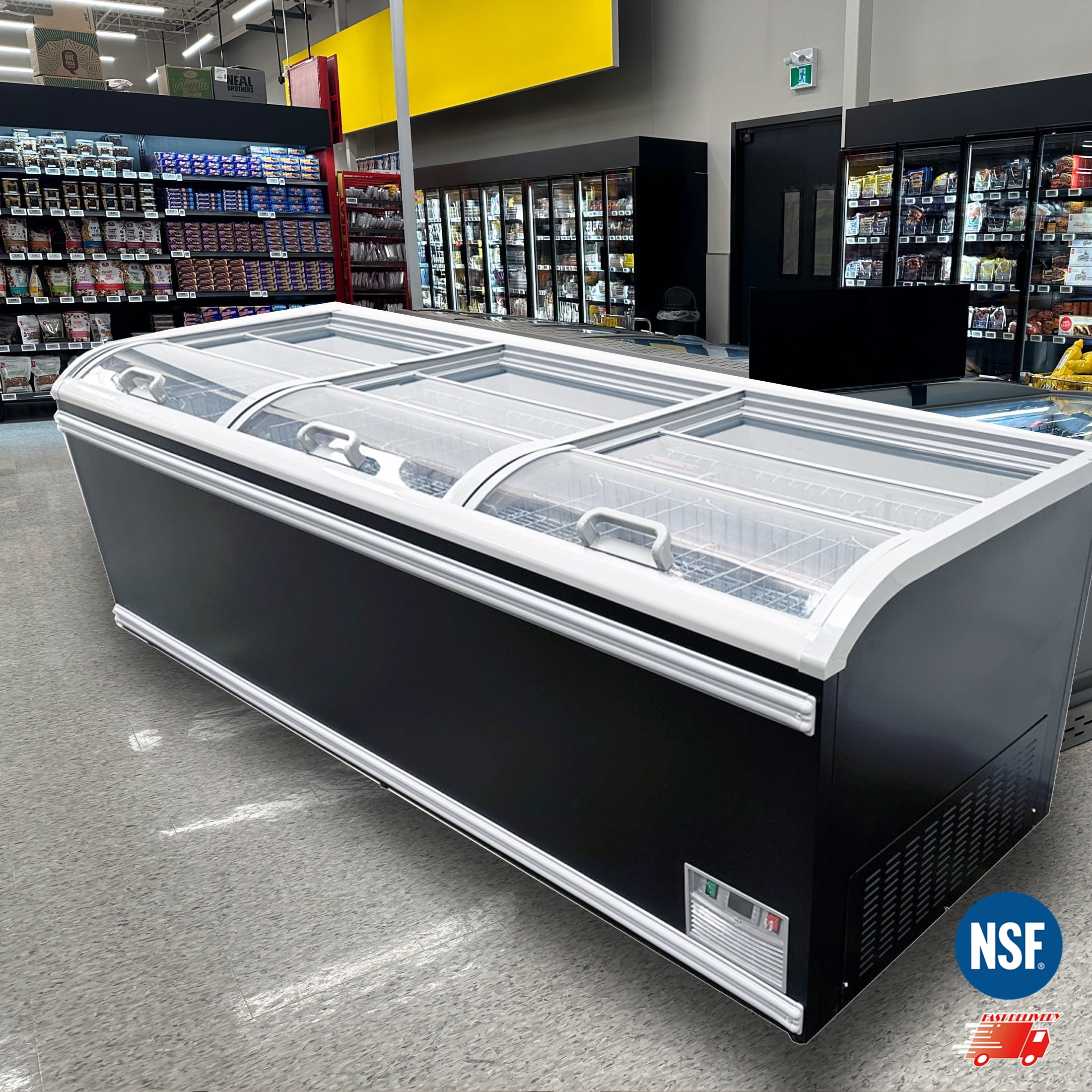 98 in. Commercial Island Freezer Display Case, NSF Certified,  Supermarket Chest Freezer ,Large Capacity Chest Freezer