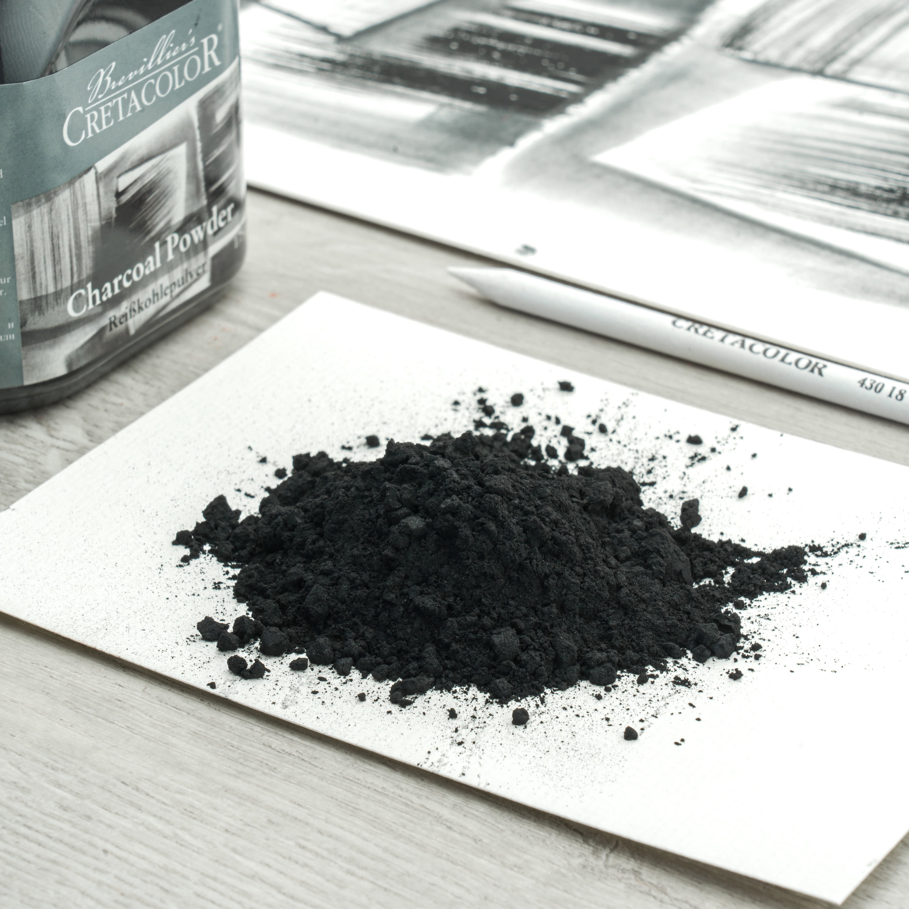 Cretacolor Charcoal Powder, 175g Jar
