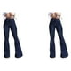 thumbnail image 3 of Minnieouse Pantalones vaqueros de pierna ancha para mujer, pantalones acampanados de cintura alta, pantalones vaqueros elásticos con tirantes de Azul METRO 2Conjunto, 3 of 6