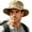 Khaki, variant on Bpyeka Men's Vintage Tactical Wide Brim Boonie Hat, Foldable Adjustable Chin Strap Outdoor Hiking Fishing Sun Bucket Hat Free Size